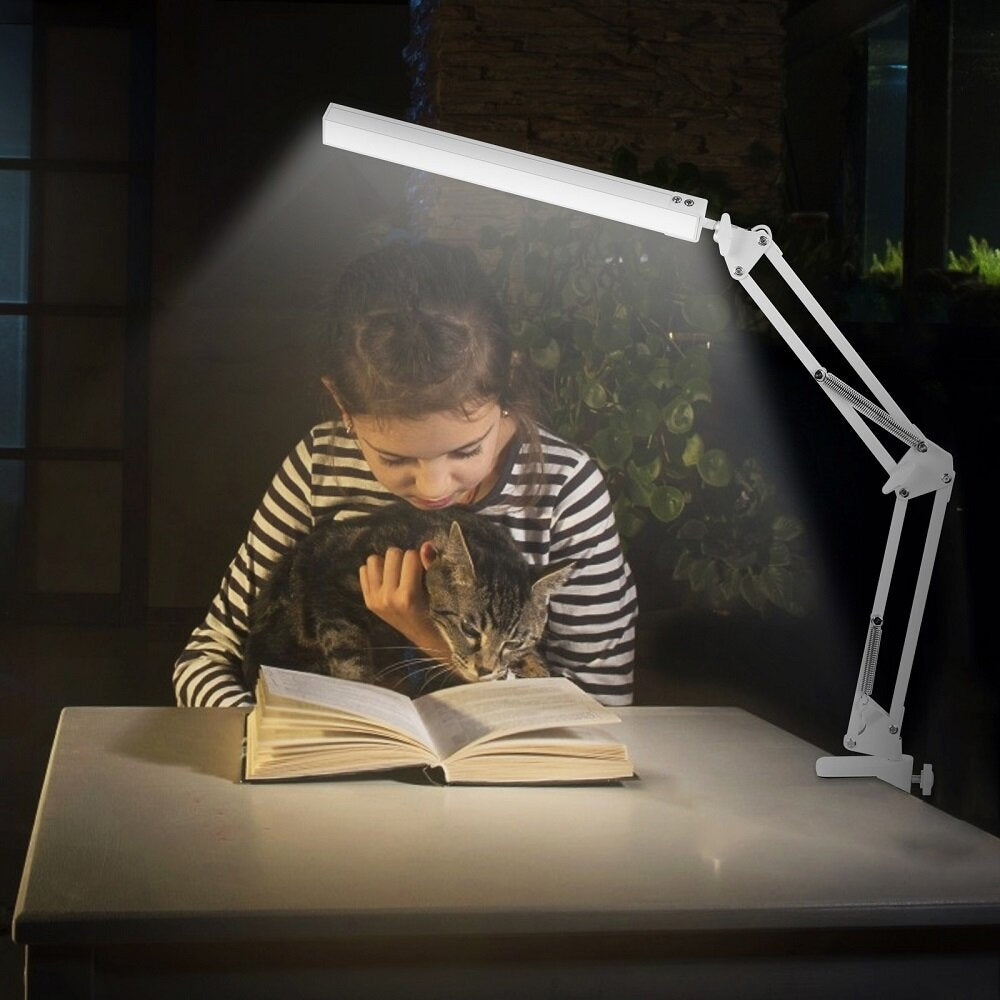 10W LED Desk Lamp - 3 Color Modes, 10 Brightness Levels, Eye-Caring, Dimmable for Home Office Reading