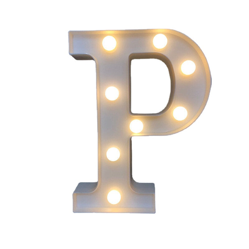 LED English Letter & Symbol Pattern Night Light - Home Decor for Bedroom, Birthday Party, Proposal