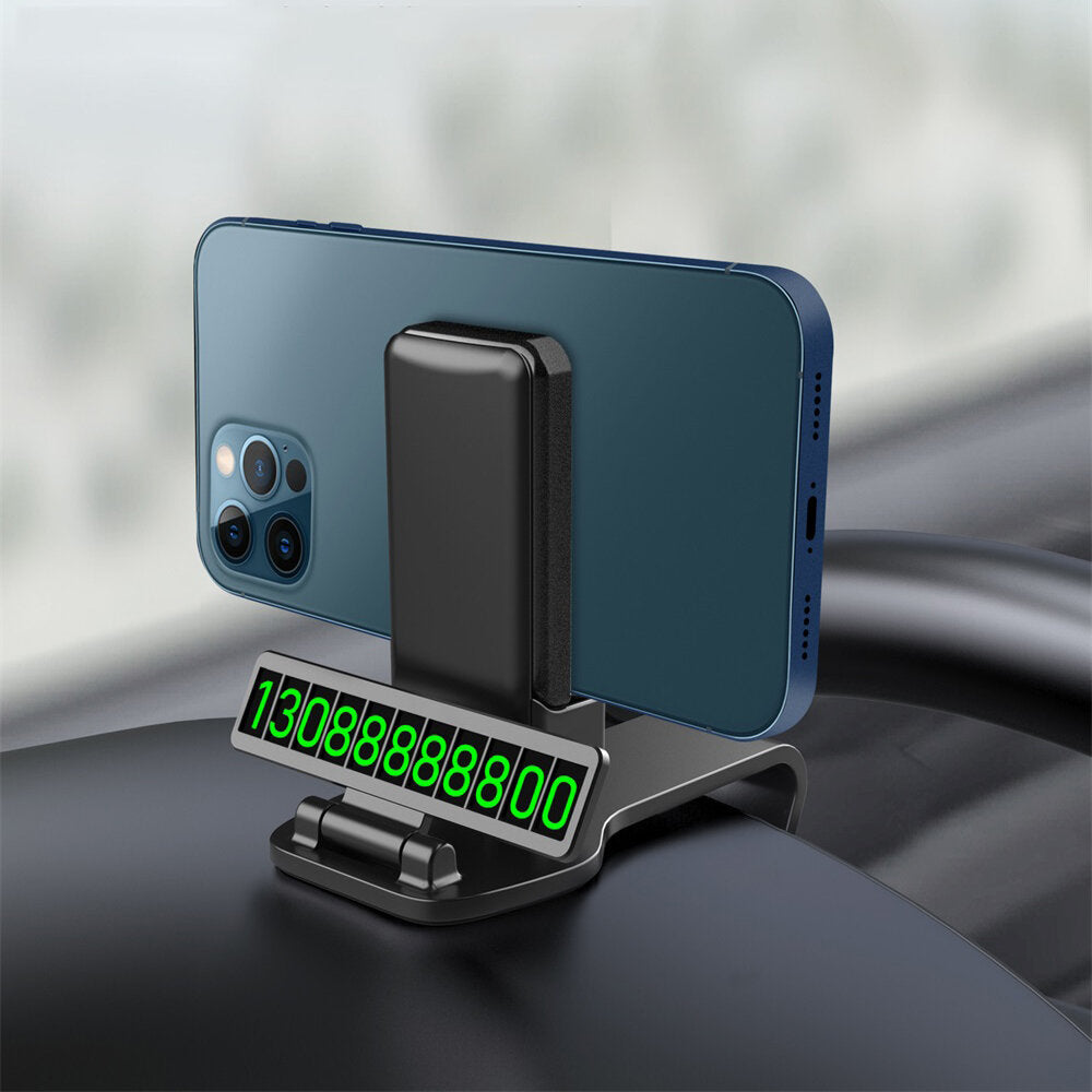 Magnetic Car Phone Holder for Dashboard and Rearview Mirror - Cell Phone Navigation Bracket with Moving License Plate