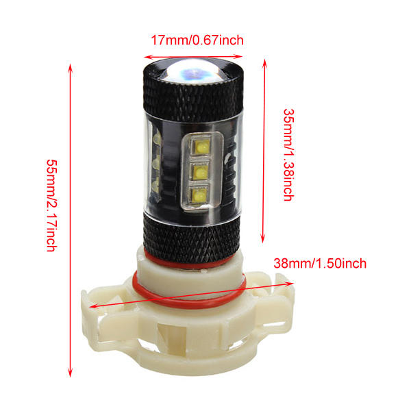 16 LED Car White DRL Headlight Fog Light Bulb Lamp 780LM Brightness