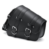 Universal Black Leather Motorcycle Saddlebags - Durable Saddle Bags for All Bikes