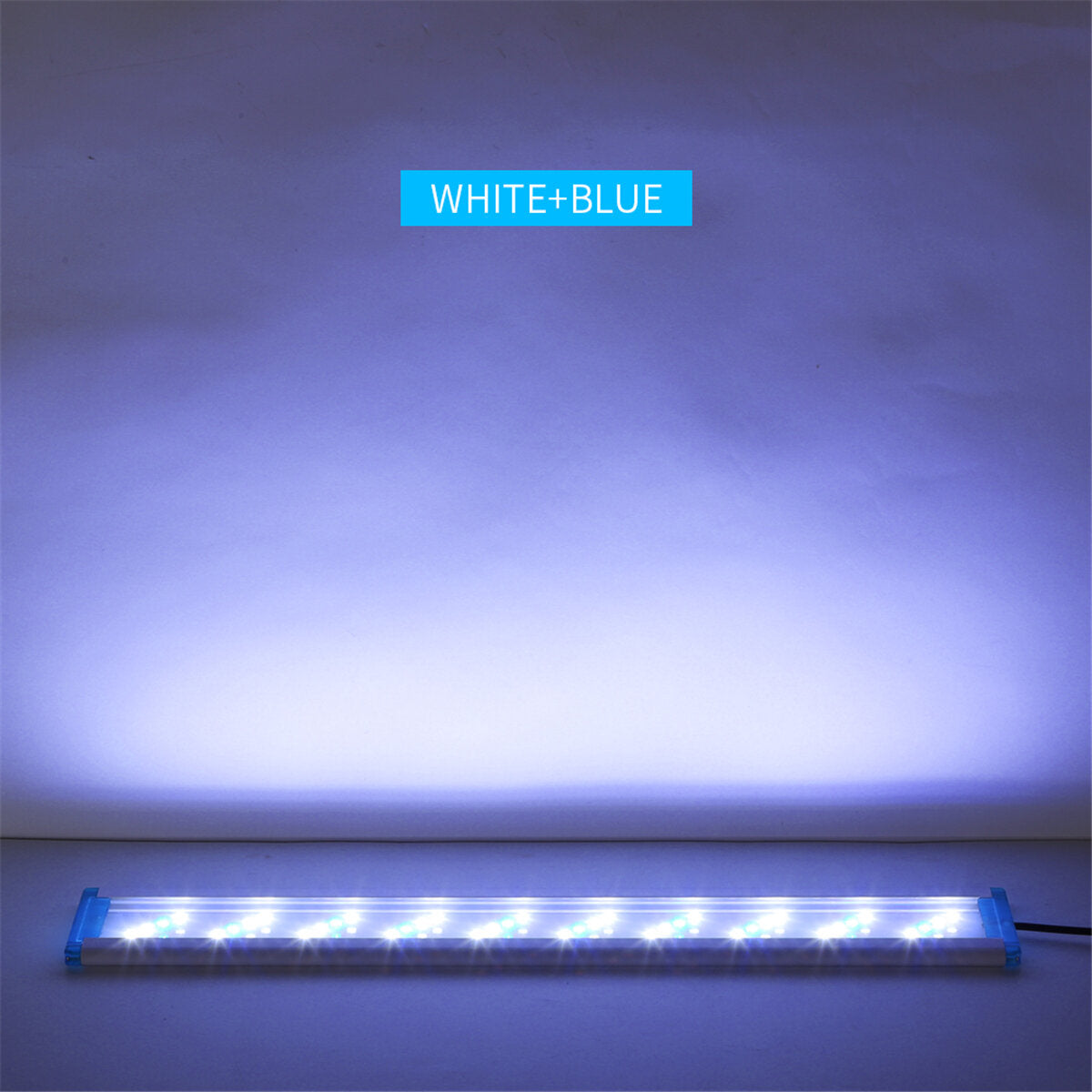 18-48CM LED Fish Tank Lamp with Extendable Brackets - White & Blue LEDs for Aquariums