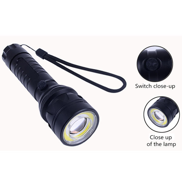 4 Modes Zoomable LED Flashlight - Compatible with 18650/AAA Batteries