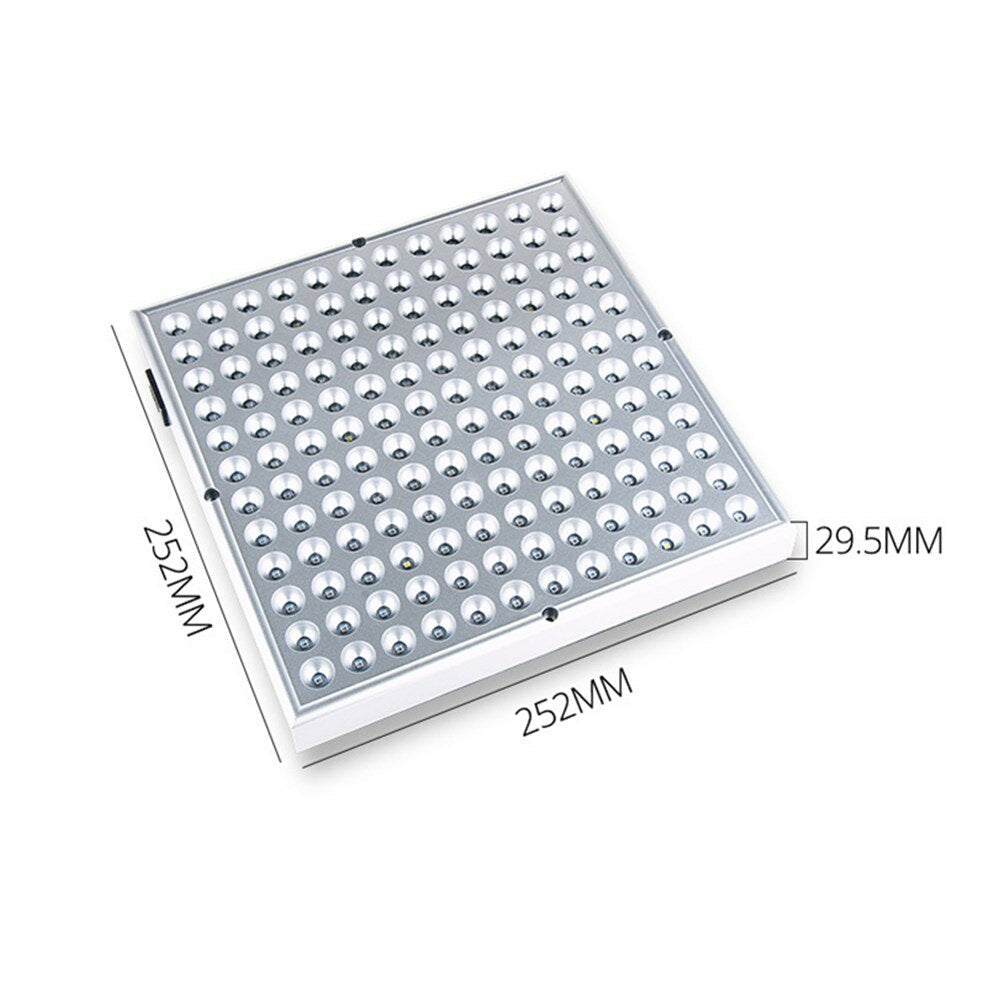 32W 144 LEDs Square Panel Indoor Grow Lamp - Full Spectrum R+B+UV+IR+W, AC85-265V