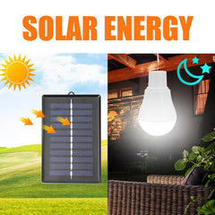 5V 15W 300LM Portable Solar Lamp - Low Power Consumption Bulb with Solar Panel for Outdoor Garden, Camping, Tent Lighting