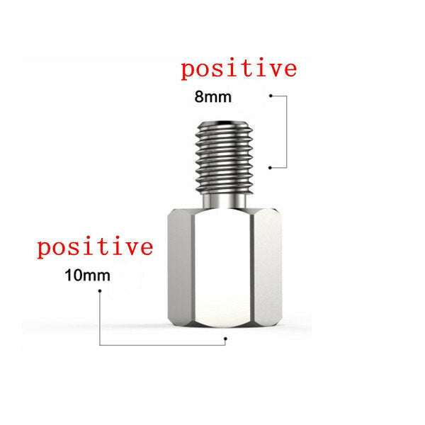 Motorcycle Rear View Mirror Adapter Screw 8mm to 10mm Conversion Positive/Negative Threads