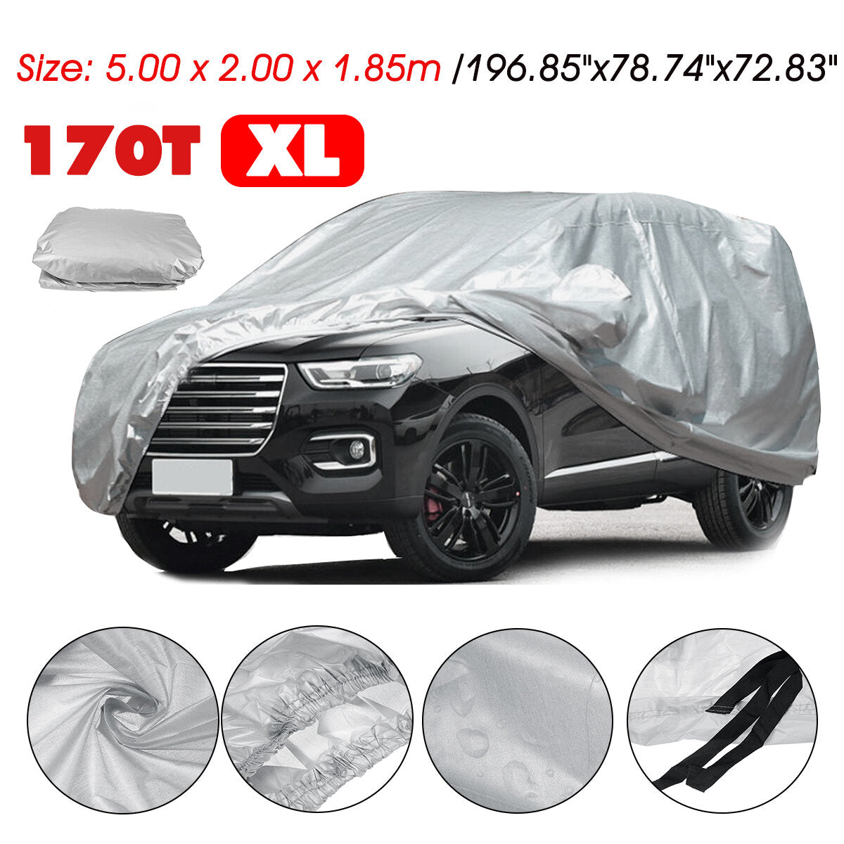 170T SUV Full Car Cover - Waterproof, UV Protection, Breathable, for Rain & Snow