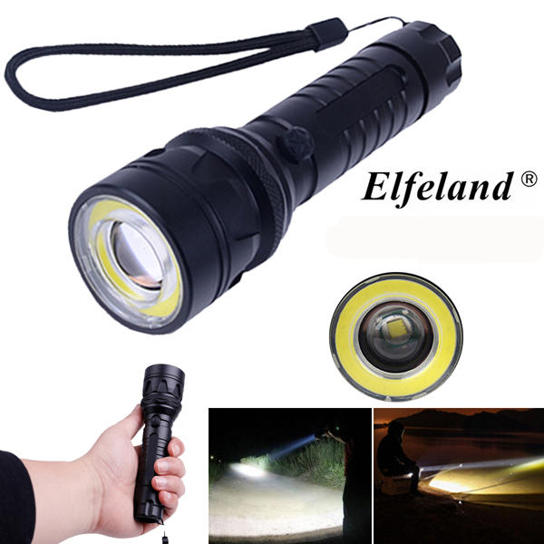 4 Modes Zoomable LED Flashlight - Compatible with 18650/AAA Batteries