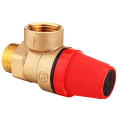 1/2" Brass Pressure Relief Valve, 3Bar/6Bar, Female/Male, Safety Switch for Wall-Hanging Water Heater