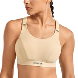 Adjustable Strap Wirefree Sports Bras for Women - High Impact, Plus Size, Full Coverage, Padded X-Back Fitness Gym Bras