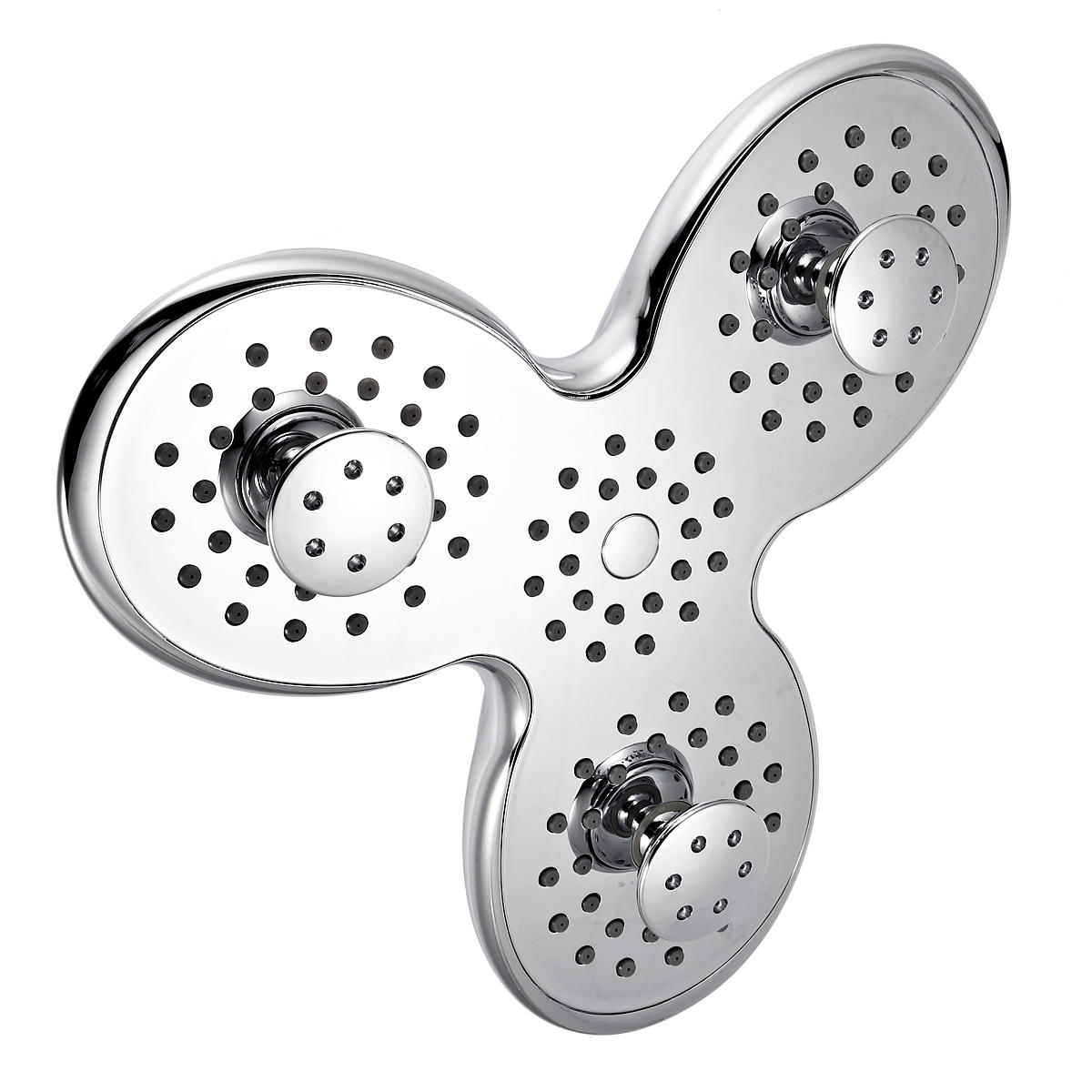 4-Way High-Pressure 9.5" Rainfall Trident Shower Head with Massage Spray