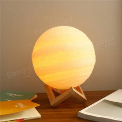 13cm 3D Jupiter Lamp - USB Rechargeable, Touch Sensor, Color Changing LED Night Light, DC5V Gift