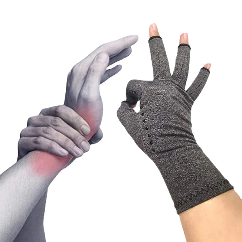 Knitting Fingerless Magnetic Arthritis Gloves - Outdoor Sport Fitness Silicone Gloves