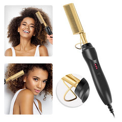 Hair Smooth Iron Straightening Heating Brush Comb Multi-Function Curler