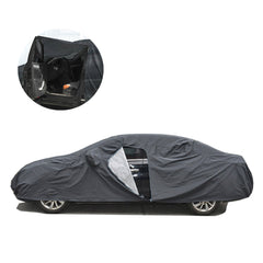 2-Layer Waterproof Dustproof Car Cover with Cotton Jersey & 6 Reflective Strips for Sedan, 490cm XL