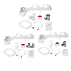 Non-Electric Toilet Seat Attachment with Adjustable Dual Nozzle for Hot/Cold Water Spray