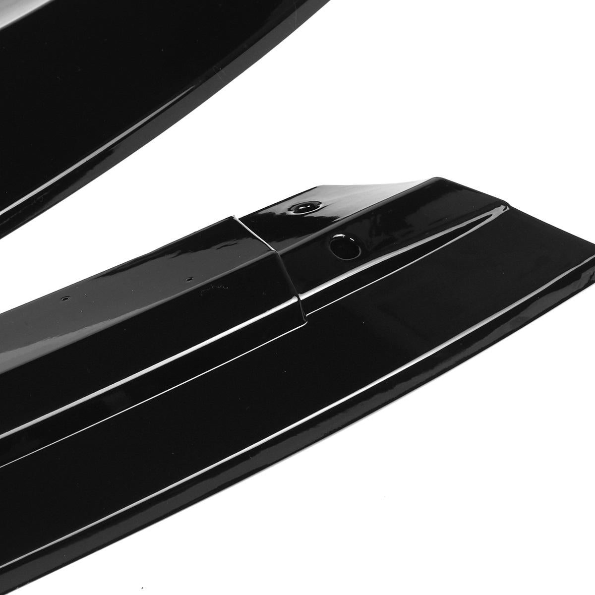 3Pcs Glossy Black Front Bumper Protector Lip Spoiler Trim Covers