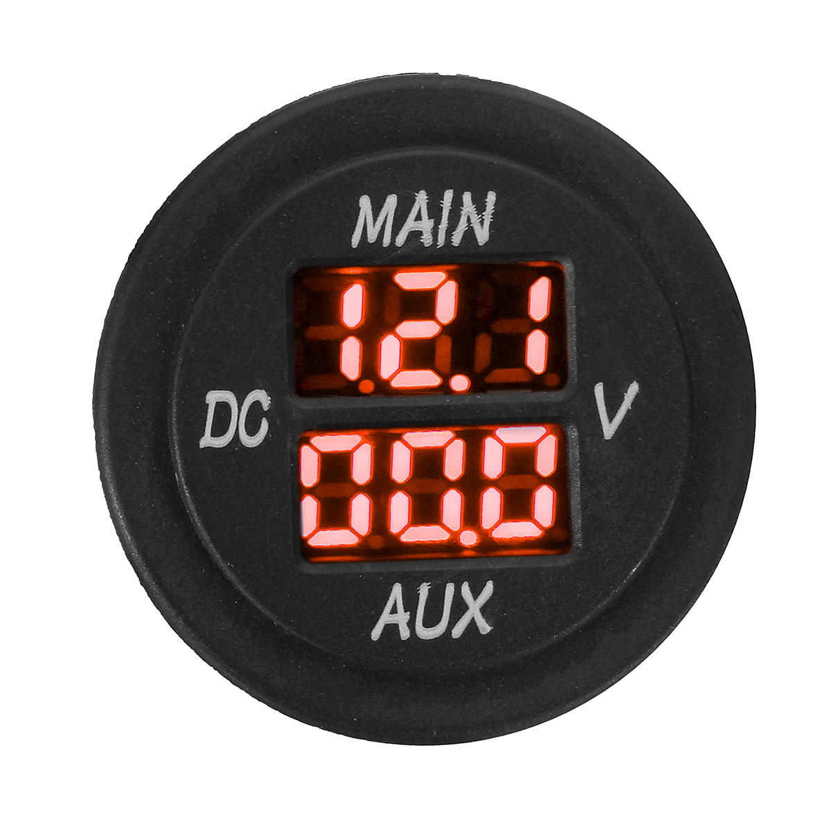 12V/24V LED Digital Dual Voltmeter Voltage Gauge Battery Monitor Panel for AUX/Main