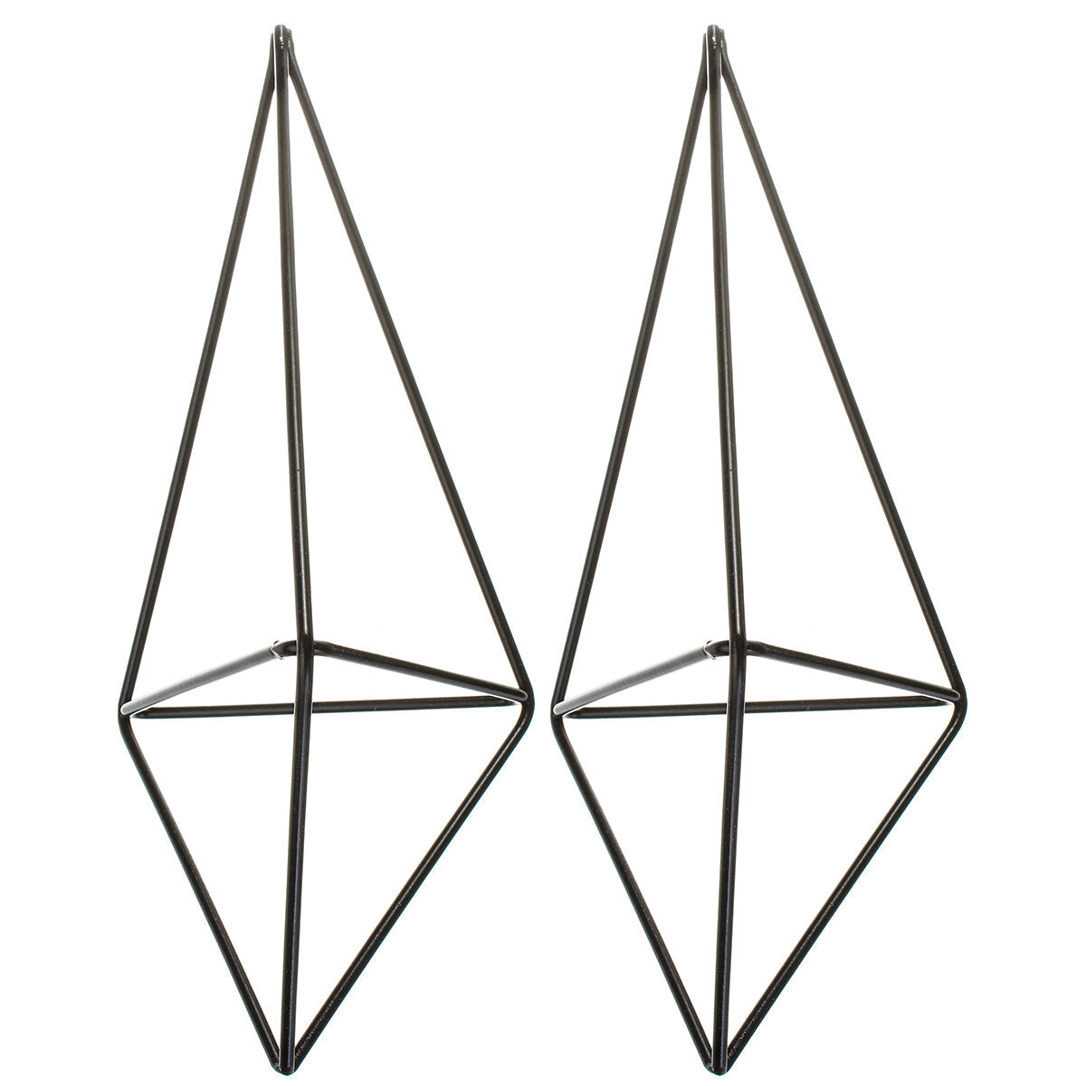 2 PCS Wall-Mounted Wrought Iron Geometric Air Plant Stands - Golden Decor