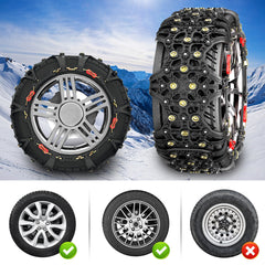 2pcs Full Cover Tire Snow Chains - Anti-Slip, Quenched Steel Studs for Winter Safety