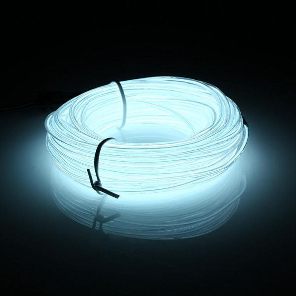 10M EL Wire Neon Light LED Flexible Tube Rope Lamp for Car Decoration with Battery Case