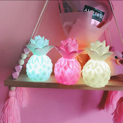 LED Pineapple Night Light - 3 Color Bedside Lamp for Kids, Cute Christmas Decoration