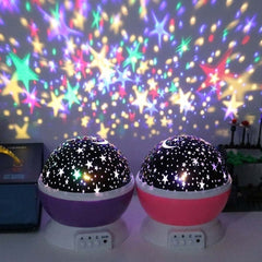 LED Starry Projector Lamp - USB Rotating Moon & Cosmos Night Light for Kids' Bedroom & Living Room