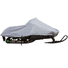 110x51x48in Grey Waterproof Snowmobile Cover - Weatherproof Motorcycle Fabric