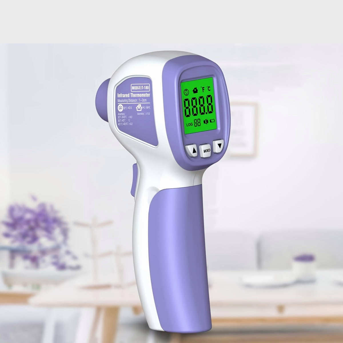 2-in-1 Non-Contact LCD Digital Body Thermometer with Fever Alarm