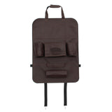 Multi-Functional Leather Car Seat Back Storage Bag with Multi Pockets, Phone Holder, and Cup Holder Organizer