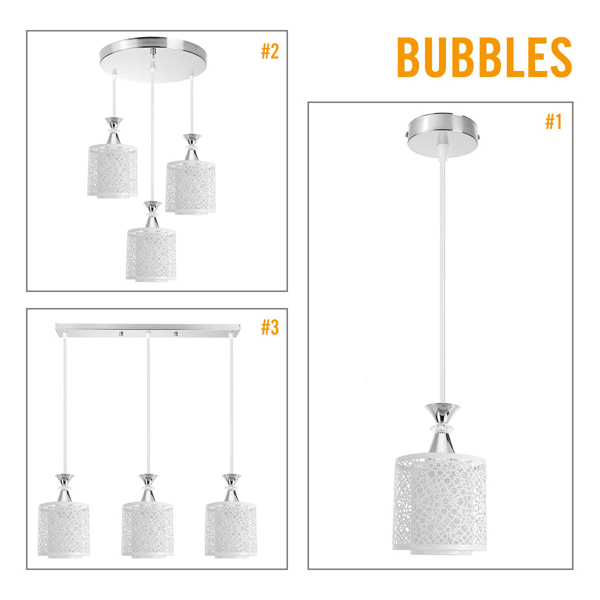 Modern Adjustable Loft Glass Ceiling Pendant Light for Dining Room - Lamp Shade Only, No Bulb Included