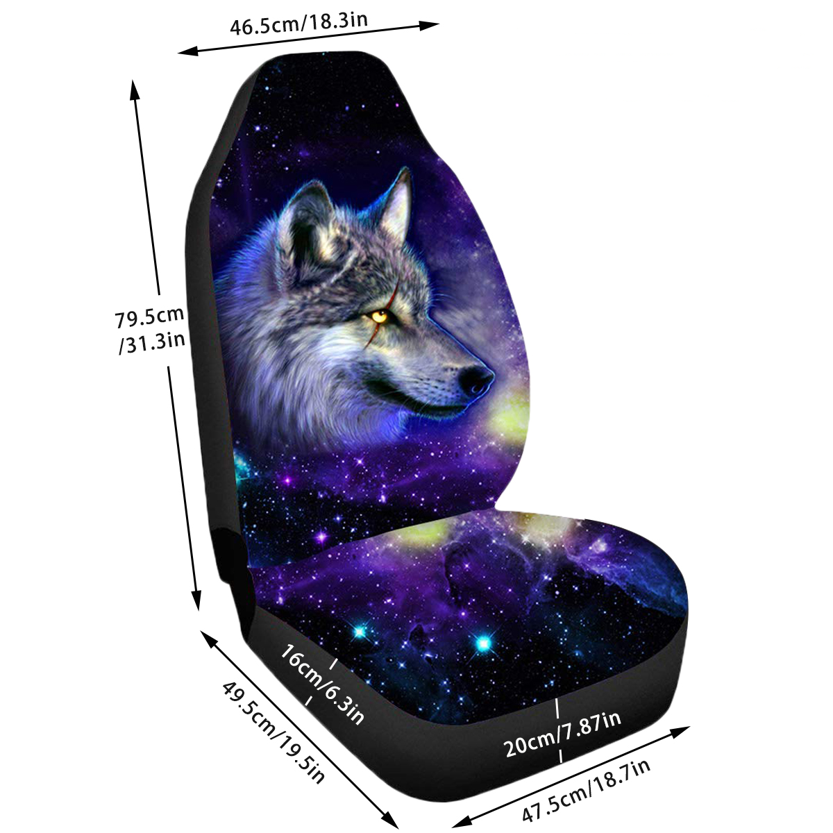 Autositzbezug mit Wolfsmuster, cool, universelle Passform, Schutzpolstermatte für Vordersitze
