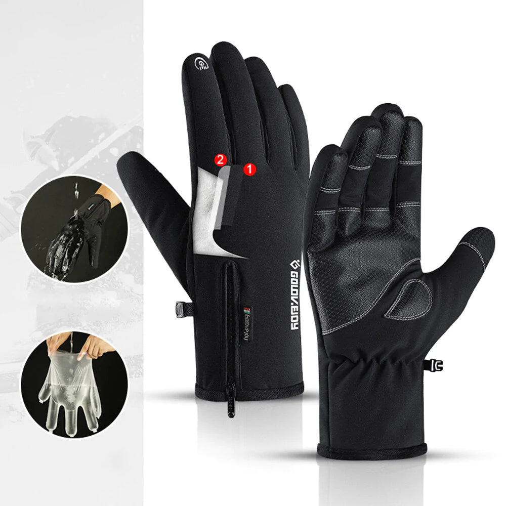 Outdoor Waterproof Gloves - Touch Screen, Warm, Thickened, Unisex for Riding, Hiking, Skiing, Sports