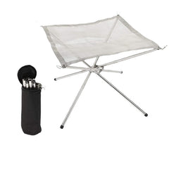 Foldable Stainless Steel Mesh Fire Pit - Outdoor Camping, Backyard Heating, BBQ Tools, Campfire Rack