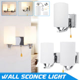 Indoor Glass Wall Sconce Light Fixture with LED Bulb for Bedside or Aisle Lighting