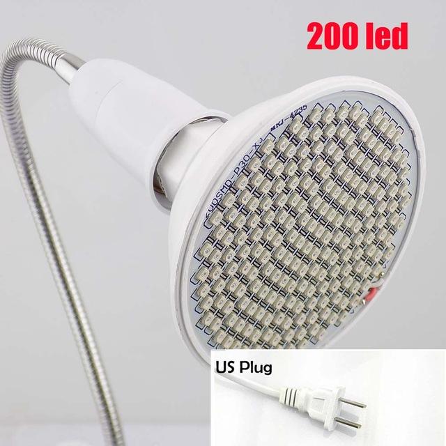 60W 126-200 LED Plant Grow Light Bulb - 360 Degree Flexible Desk Lamp for Greenhouse Flowers