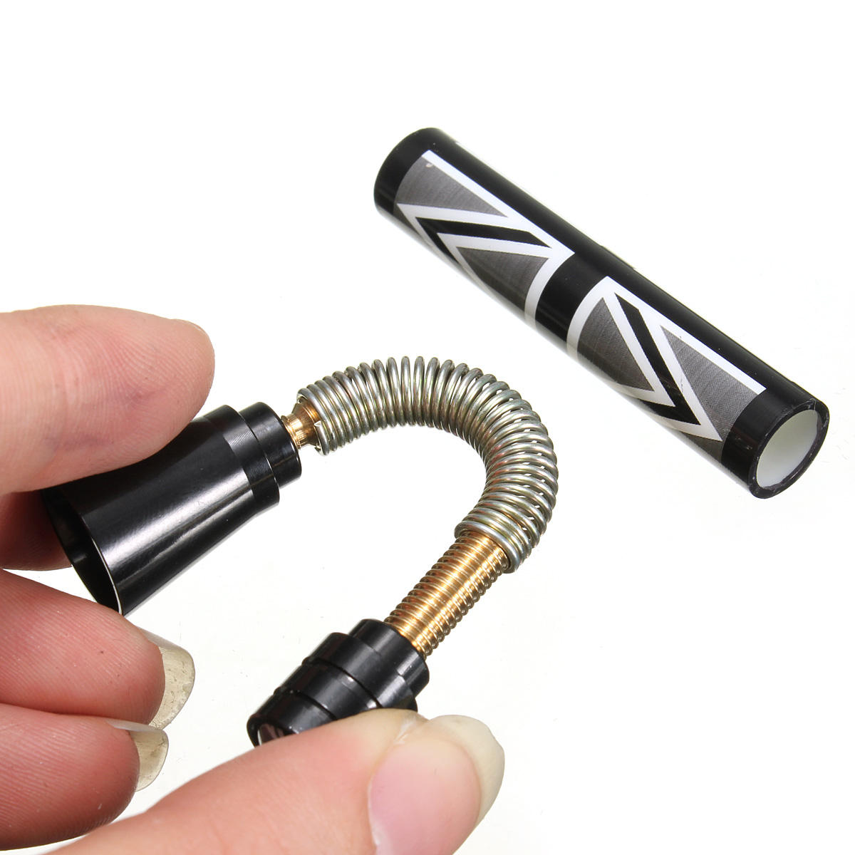 Union Jack UK GER Flag Carbon Fiber Car Antenna - 7.7cm/10.7cm