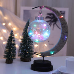 LED Crescent Moon Wishing Ball Memorial Lamp for Home Decoration