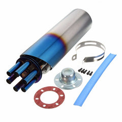 100mm Blue Stainless Steel Rotating Slip-on Exhaust Muffler Pipe for Motorcycles - Grilled Design