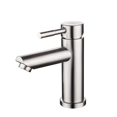 Lead-Free Stainless Steel Bathroom Basin Faucet - Single Handle, Hot & Cold Mixer Taps with Hoses