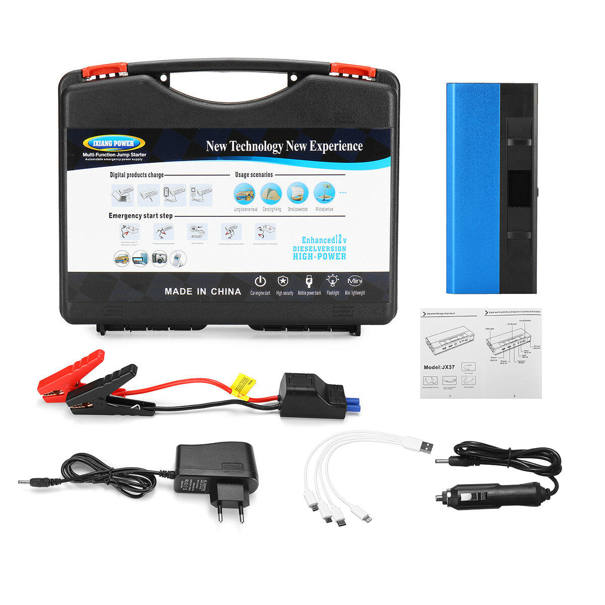 1200A 99800mAh 12V Car Battery Jump Starter Power Pack with LED Flashlight and USB Quick Charge