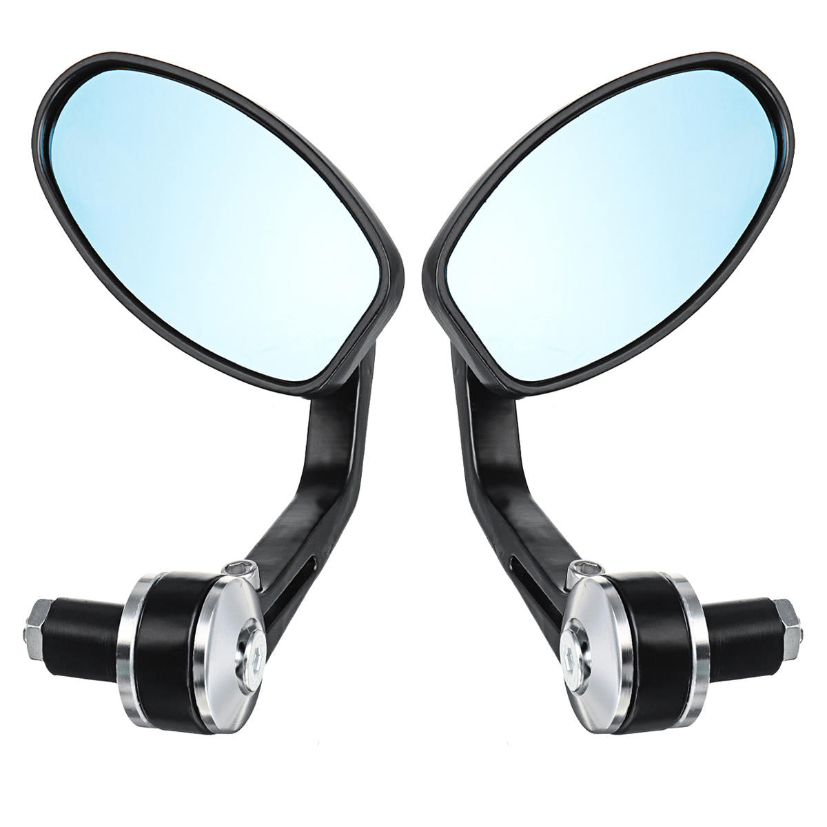 Universal Handlebar Rearview Side Mirrors for Motorcycle and Scooter - Pair, Left & Right