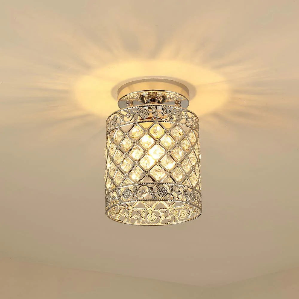 110V Modern Crystal Chandelier Flush Mount Ceiling Light Fixture, Bulb Not Included