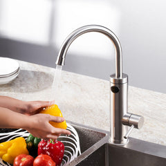 3000W/3400W Kitchen Sink Faucet Instant Water Heater, 360 Degree Rotation, Hot/Cold Mixer Tap, Single Handle