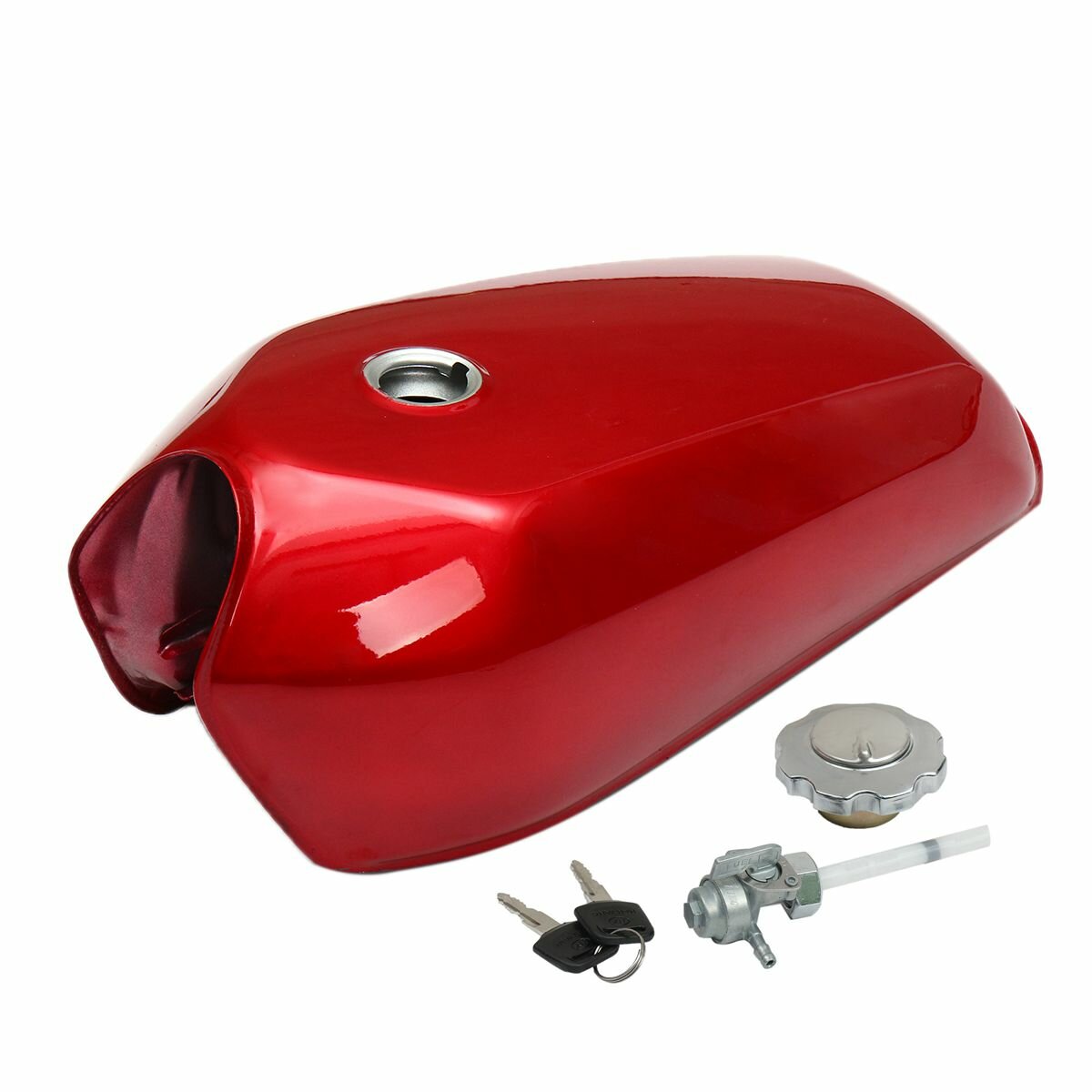 9L Fuel Gas Tank with Cap, Switch, and Key for Honda CG125 Retro Vintage Racer Motorcycle AA001