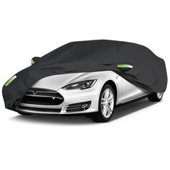 Waterproof All-Weather Car Cover, UV Protection, Windproof, Black, L/XL for Sedan