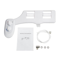 Portable Non-Electric Bidet Toilet Seat Attachment with Double Cold Water Nozzle Spray