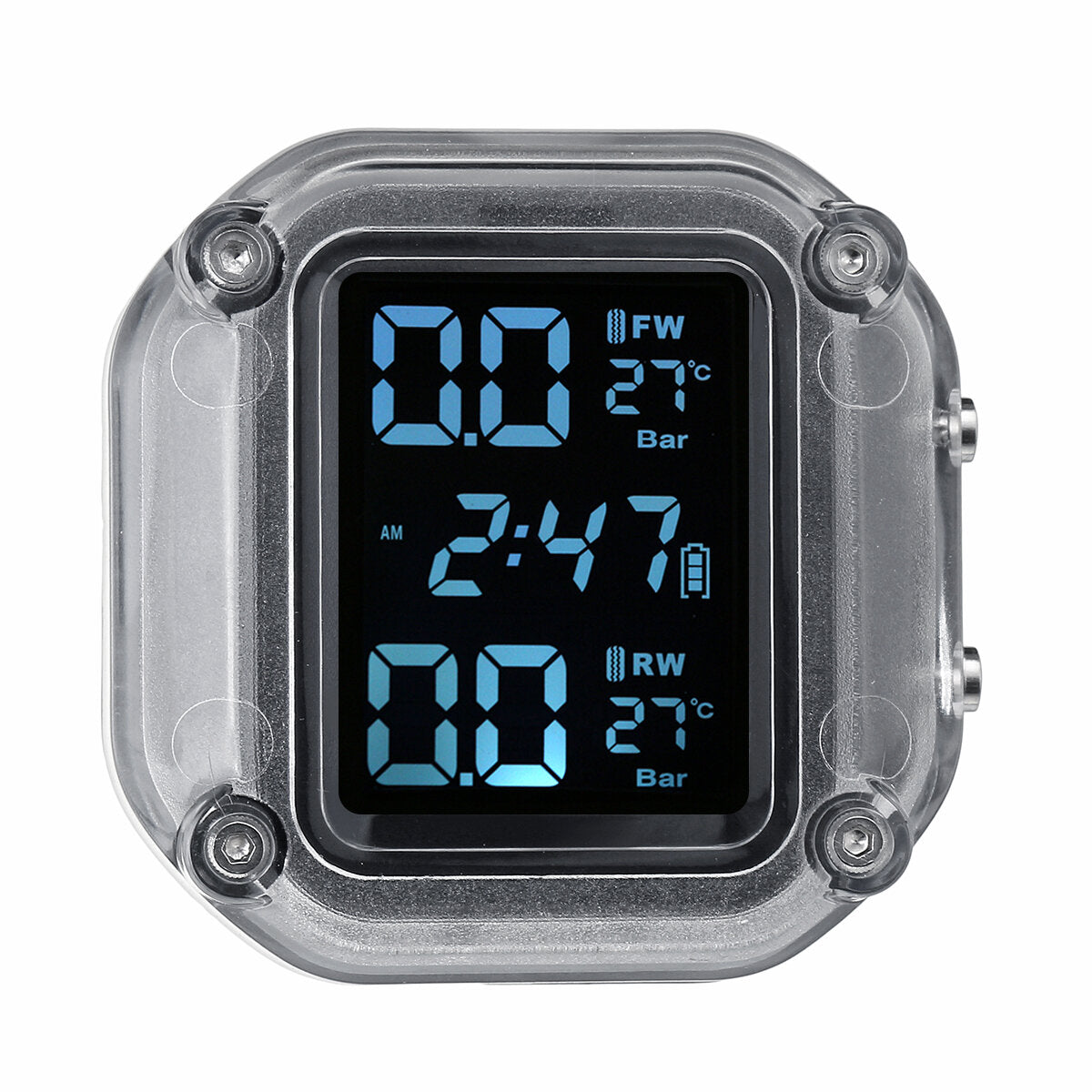 Waterproof Wireless Motorcycle Tire Pressure Monitoring System with Real-Time LCD Display