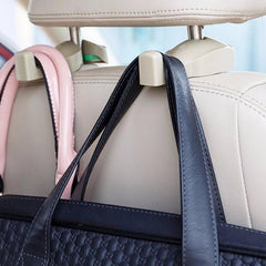 Car Seat Hanger Hook for Purse, Bags, Coat - Auto Organizer, 1 Pair, Black