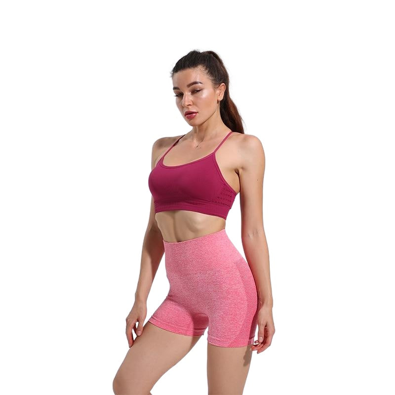 Women's Summer Yoga Shorts - Seamless, Side Mesh, Tight, Elastic, Solid Color Gym Leggings